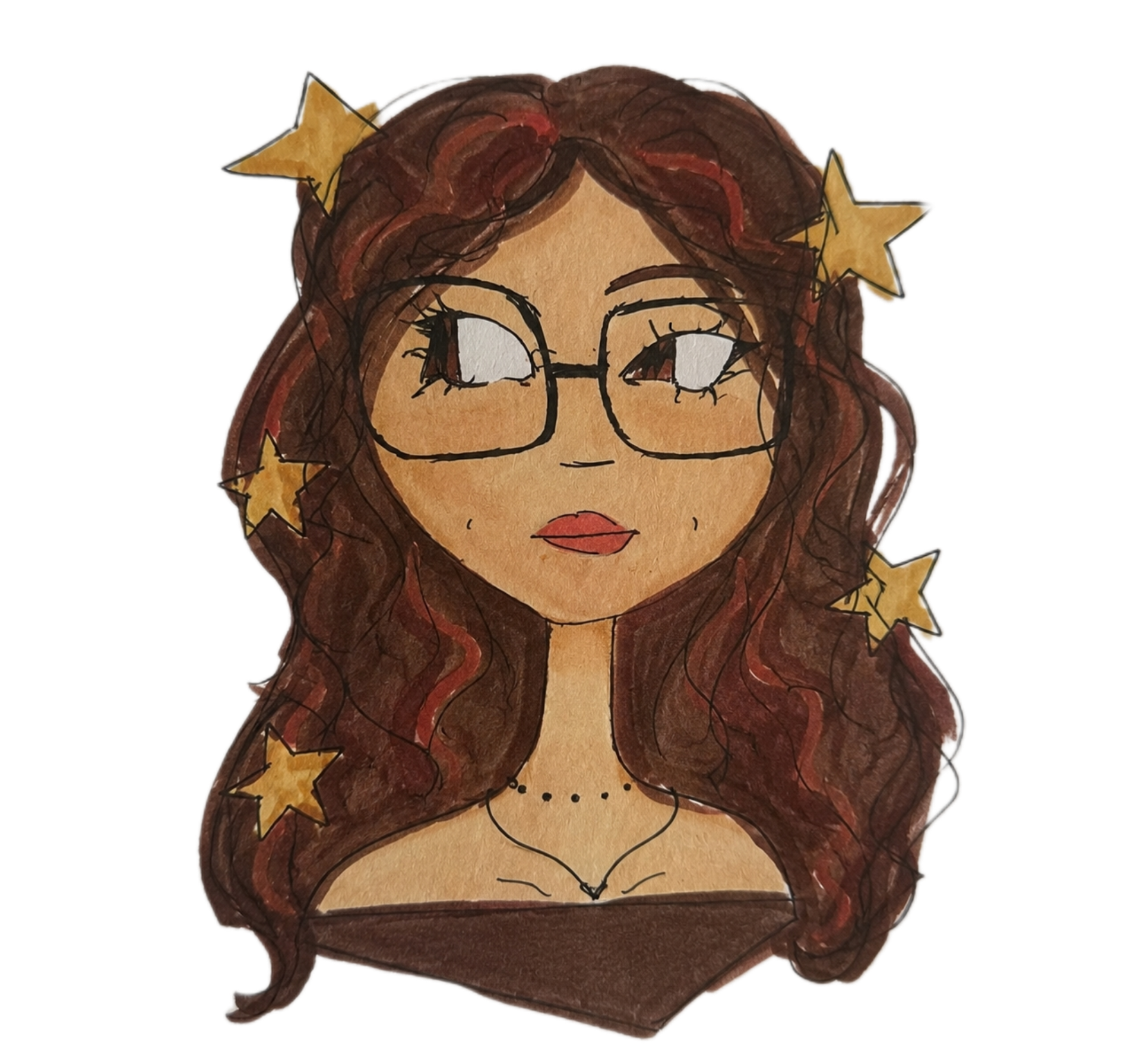 Illustrated doodle portrait